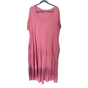 Terra & Sky Womens Pink Maxi Dress Sz 1X Beach Vaction Resort
